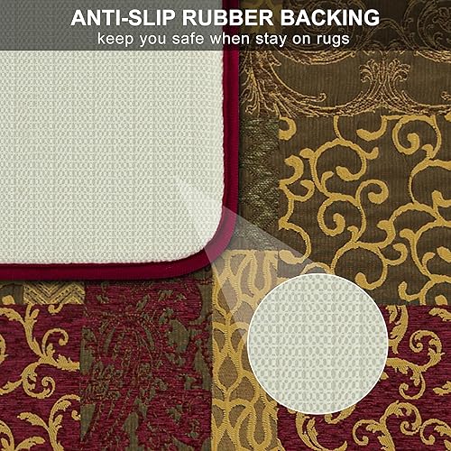 Miniatura 5 de Loom and Mill Juego de 3 alfombras de baño de lujo, alfombras de baño de espuma viscoelástica de felpilla gruesa, antideslizantes, absorbentes,