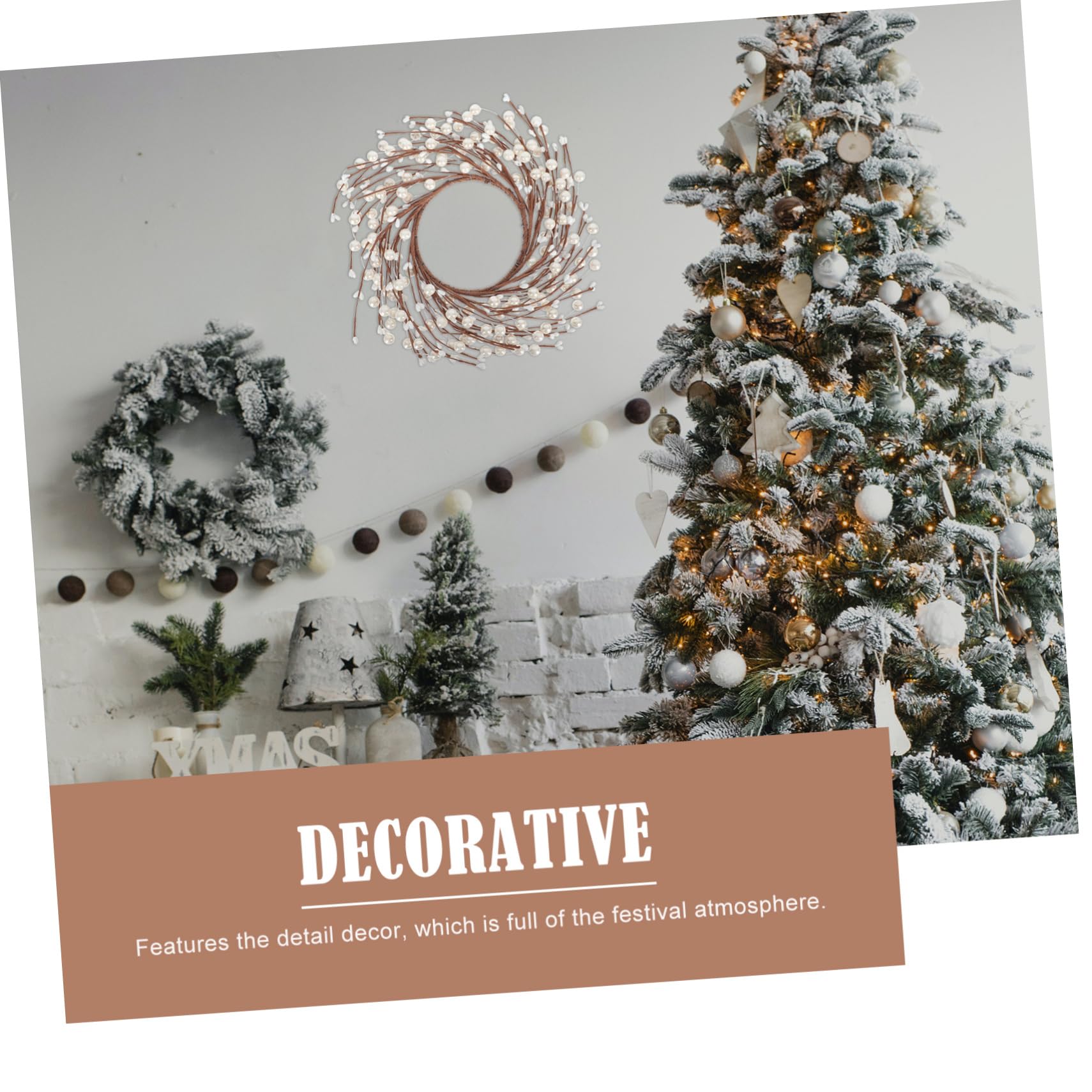 Cabilock 2 STK Simulation Perlen Girlande weihnachtsdeko Christmas-Decorations Christmas décor Perlenornamente Christbaumschmuck handgemachte Girlande Weihnachtsfeier Ornament Schaum Weiß