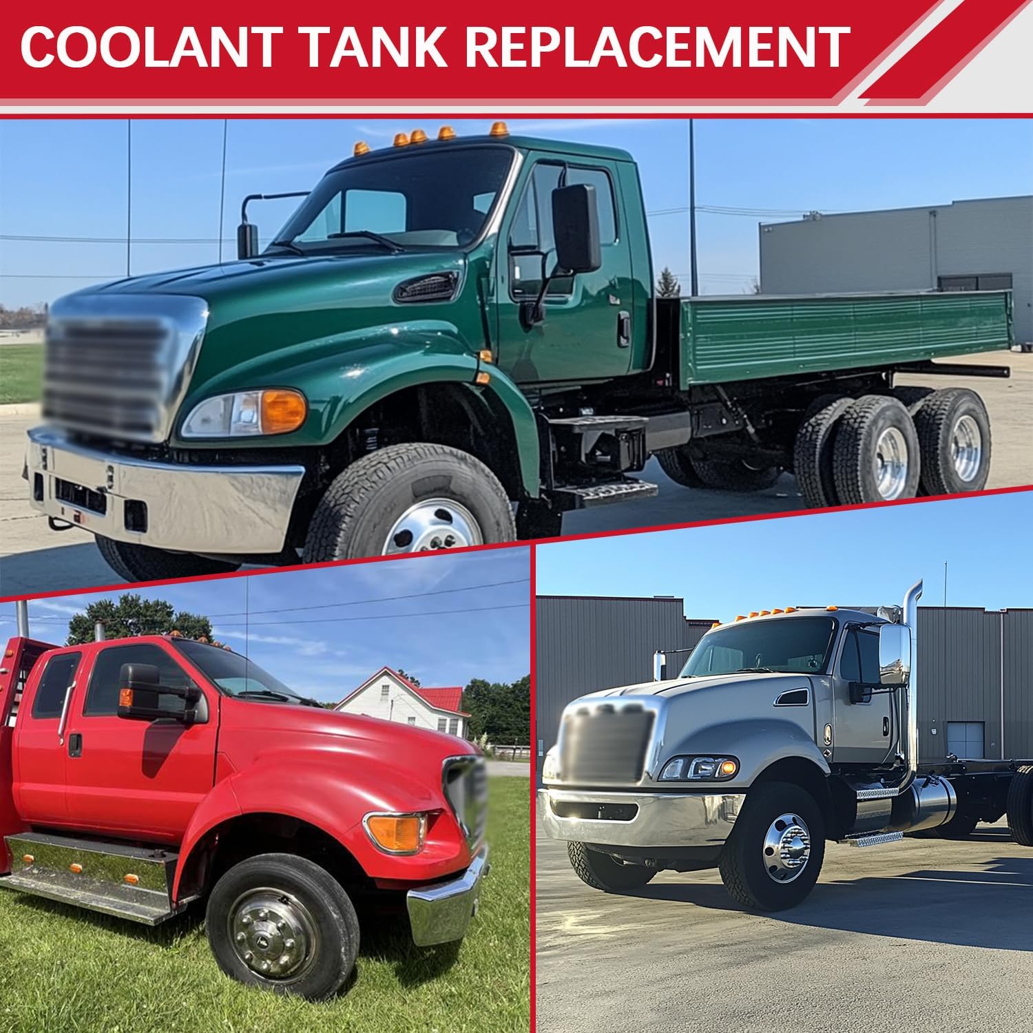 Radiator Overflow Coolant Reservoir Tank Compatible with 2000-2003 Ford Truck F650 F750 1998-2005 Ford F12000 F14000 F16000, Coolant Overflow Bottle Replace# F81Z-8A080-AA F81A-8A080-AD