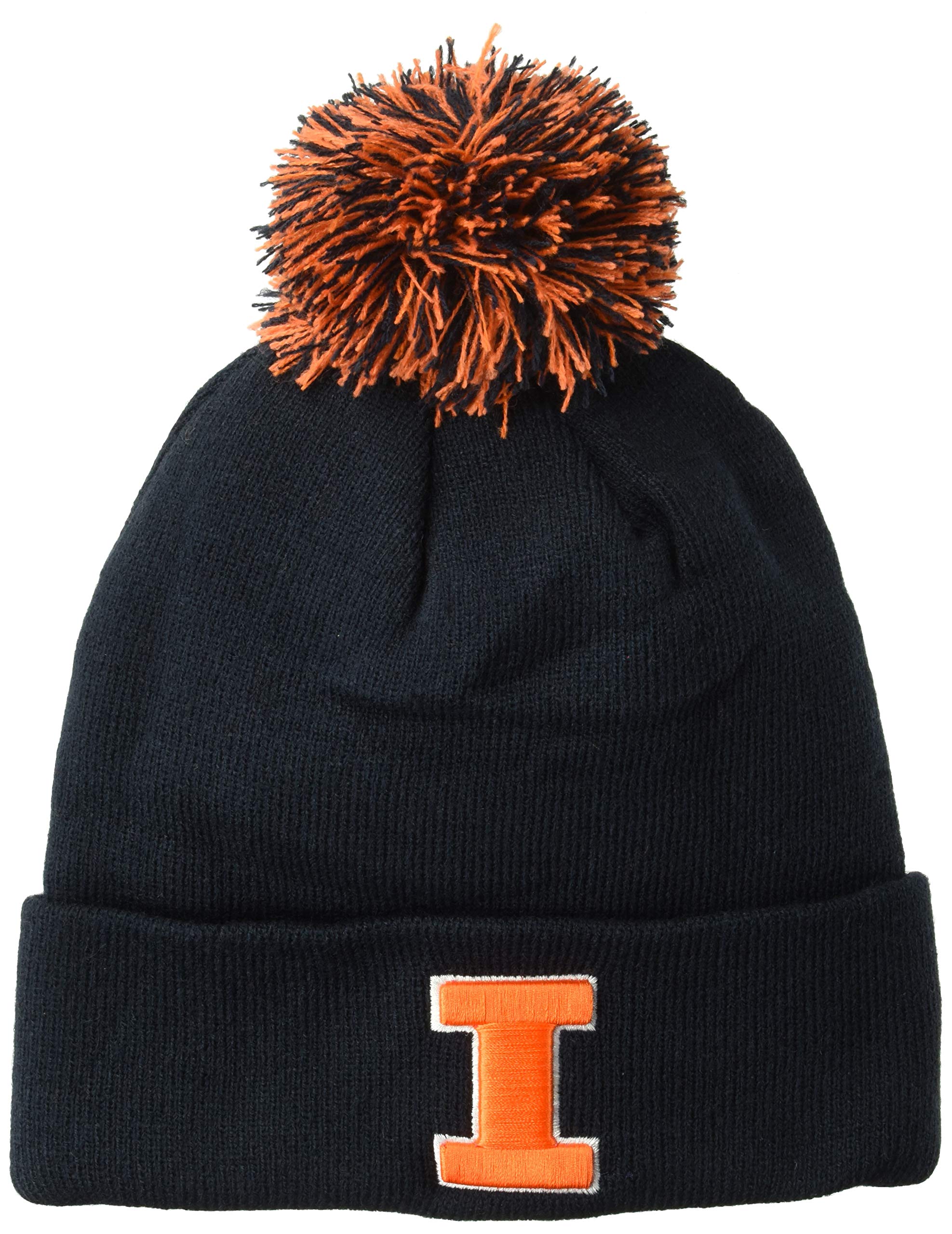 ZHATS Zephyr NCAA Illinois Illini Pom Knit Beanie, Adjustable, Team Color