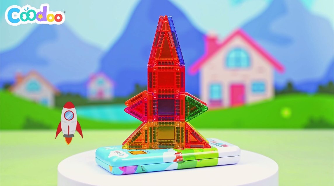 Coodoo Magnetische Bausteine 100-teilig - STEM Spielzeug Für Kinder Ab 3 Jahren