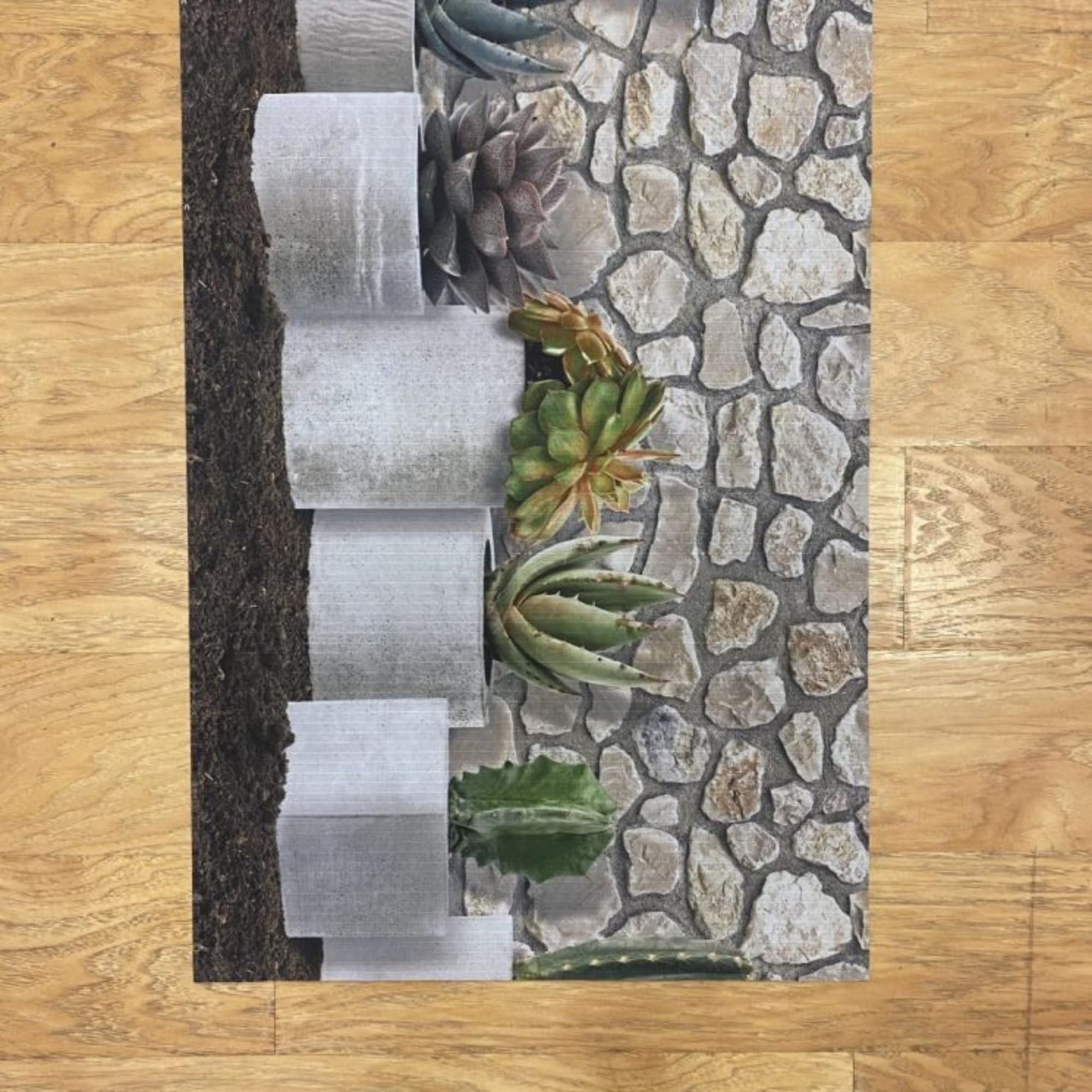 Alfombra Vinílica Pasillo Cocina Cactus Antideslizante 52x250 cm Estampado