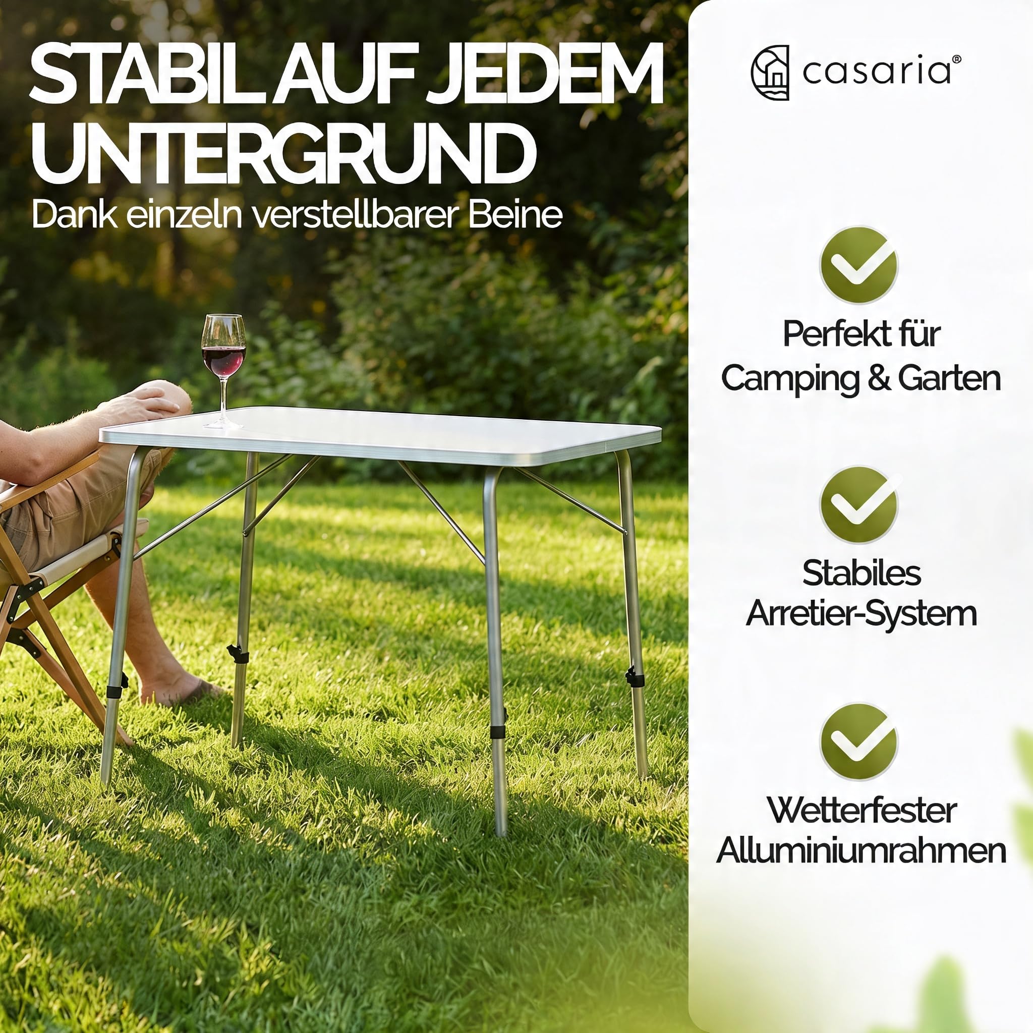 Casaria Campingtisch Klappbar Weiß