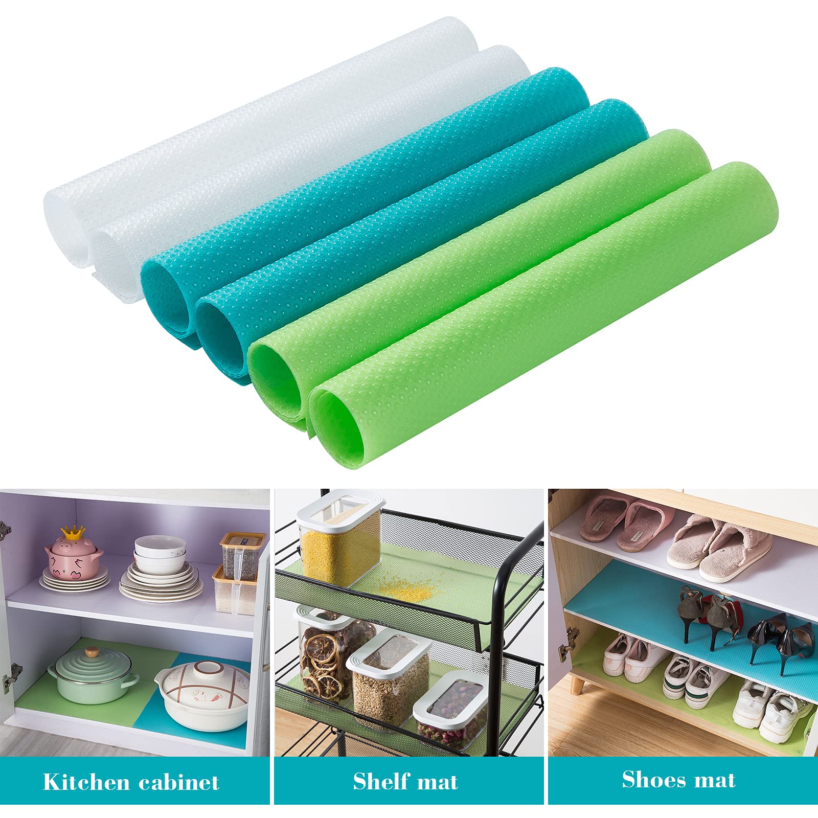 Gorilla Grip 6 pack Refrigerator Mats, Washable Refrigerator Liners