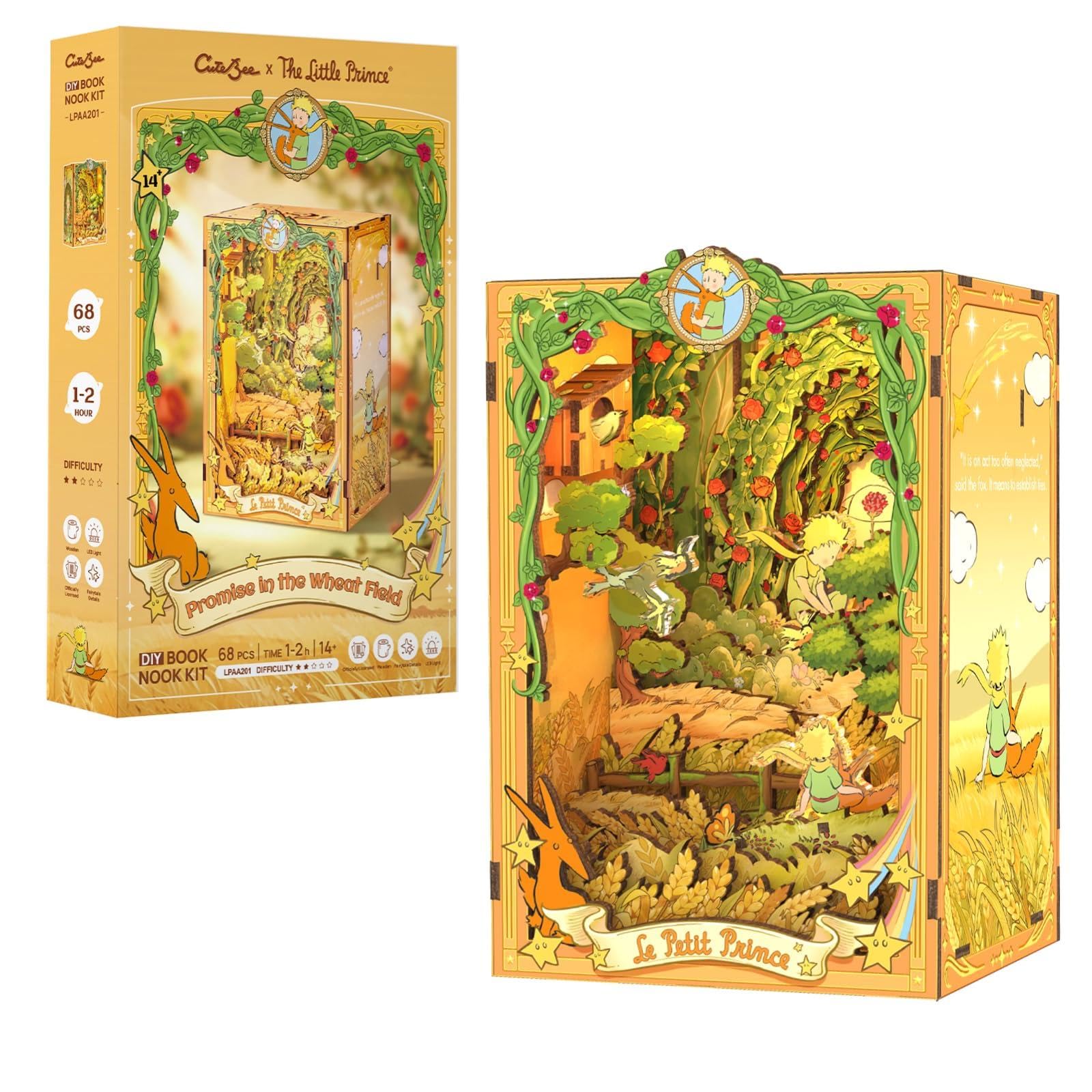 CUTEBEE The Little Prince Book Nook Kit – 3D Wooden Puzzle Model Kits