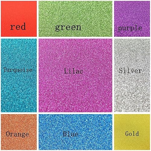 Miniatura 5 de misscrafts 10 hojas 12x8 pulgadas Hojas suaves Glitter Cartulina 250 gramos parte superior  Tarjeta espumoso para DIY Artesanía.