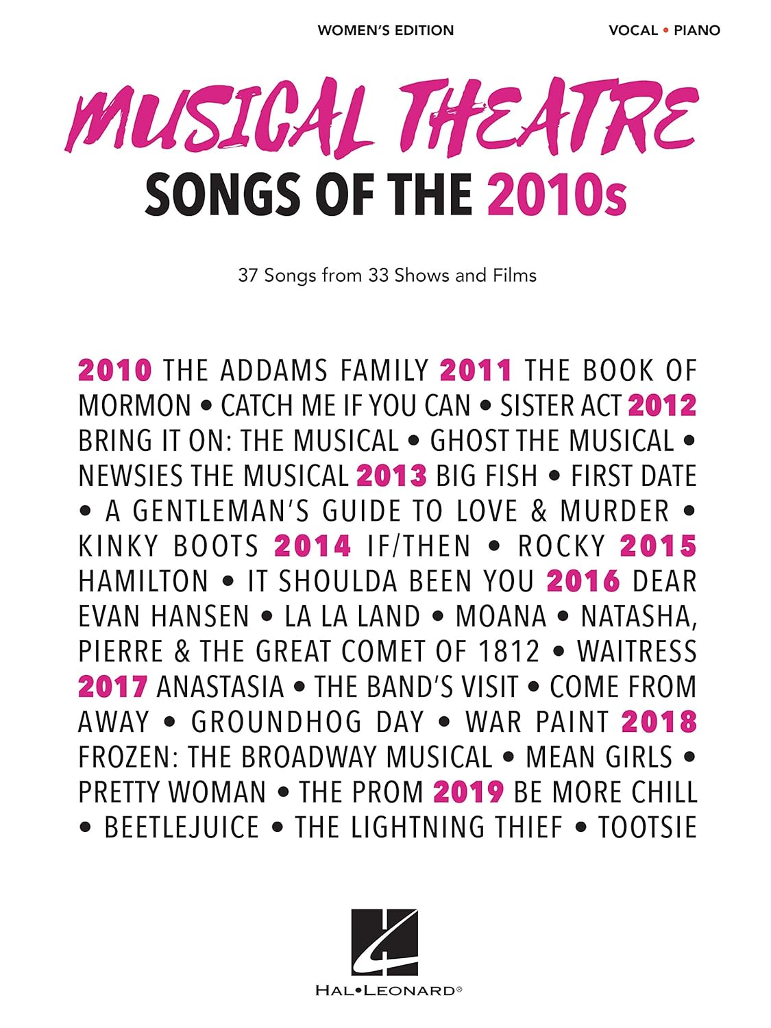 Musical Theatre Songs of the 2010s: Women's Edition: 37 Songs from 33 Shows and Films      [Print Replica] Kindle Edition
