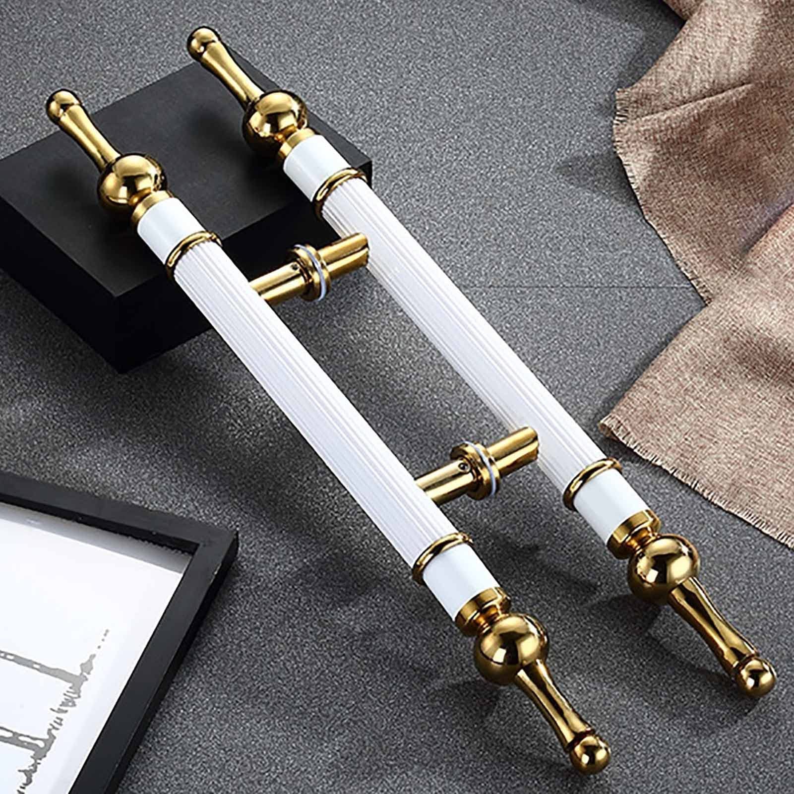 Poignée de porte coulissante H 126 cm double face pour entrée et douche en verre