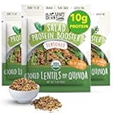 BeanVIVO 3-Pack Salad Protein Booster - Organic Lentils & Quinoa, fully cooked and seasoned, delivering a burst of taste and 10g of protein-packed goodness in every pouch 5oz