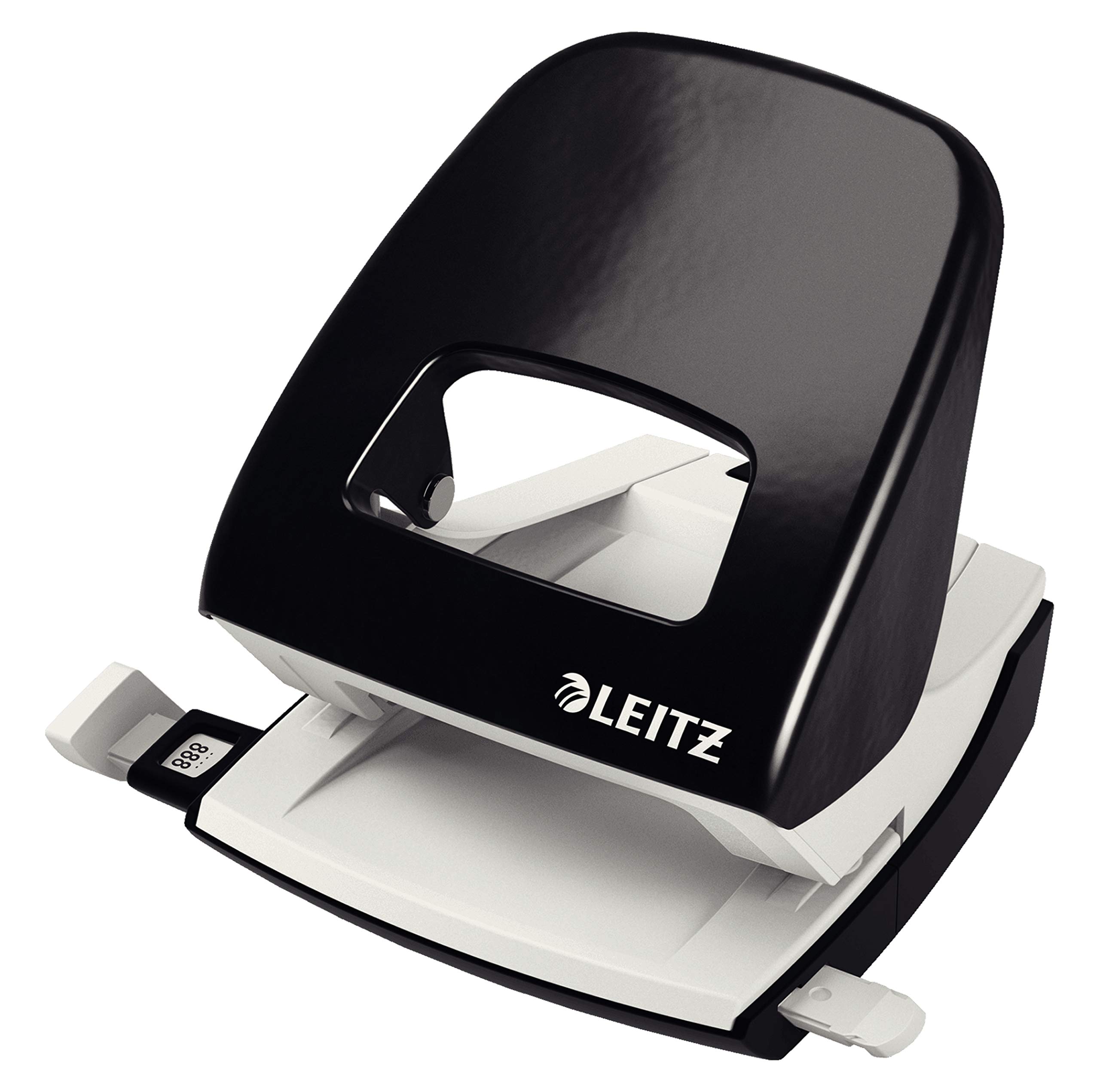 Leitz NeXXt Locher, 30 Blatt, Metall, Anschlagschiene mit Formatangaben, schwarz, WOW, 50081095 (Locher + Heftgerät)