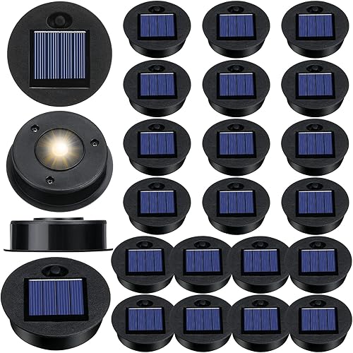 24 piezas de repuesto de luz solar de repuesto, impermeables, panel solar LED blanco cálido, tapas de faroles solares para exteriores, faroles,
