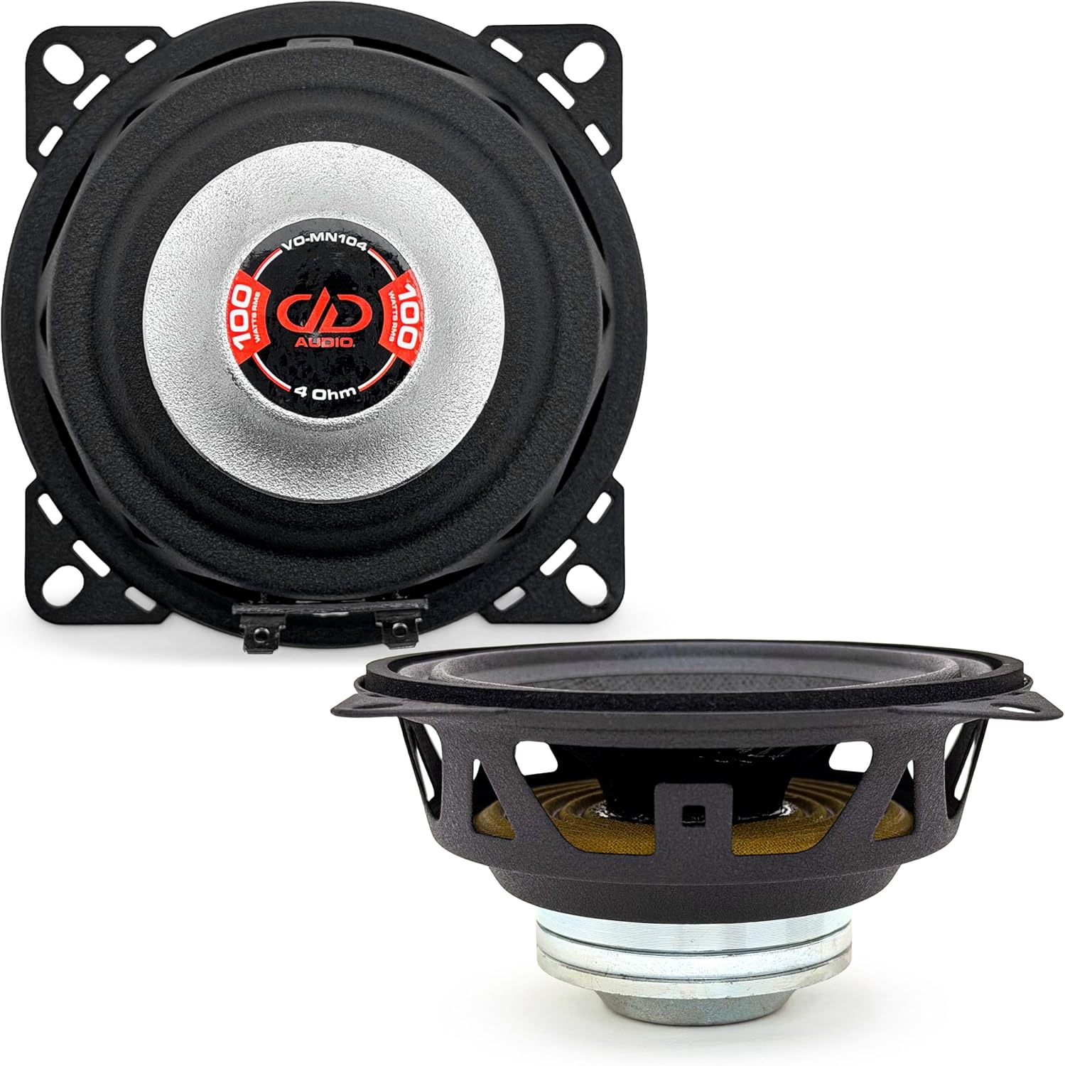 DD Audio VO-MN104-S4 4" 100W RMS Single 4-Ohm Neo Midrange Speakers Pair