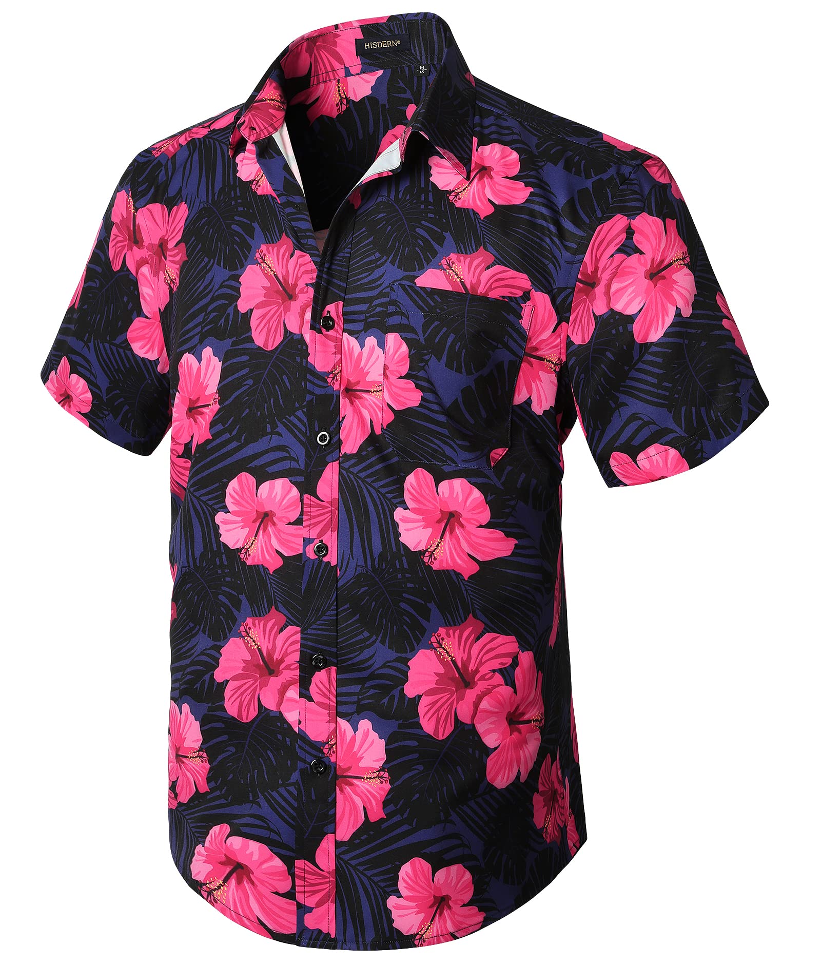 EnlisionHawaiian Shirt for Men Short Sleeve Button Down Floral Funky Casual Flowers Palm Tree Pineapple Print Shirt for Beach Holiday Hawaii Shirts Unisex