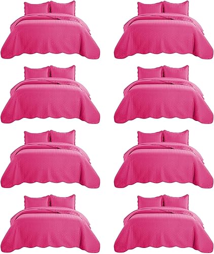 Vista 96 de IR Imperial Rooms - 10 juegos de colcha tamaño individual (68 x 86 pulgadas), para hoteles, habitaciones de huéspedes, colchas ligeras reversibles