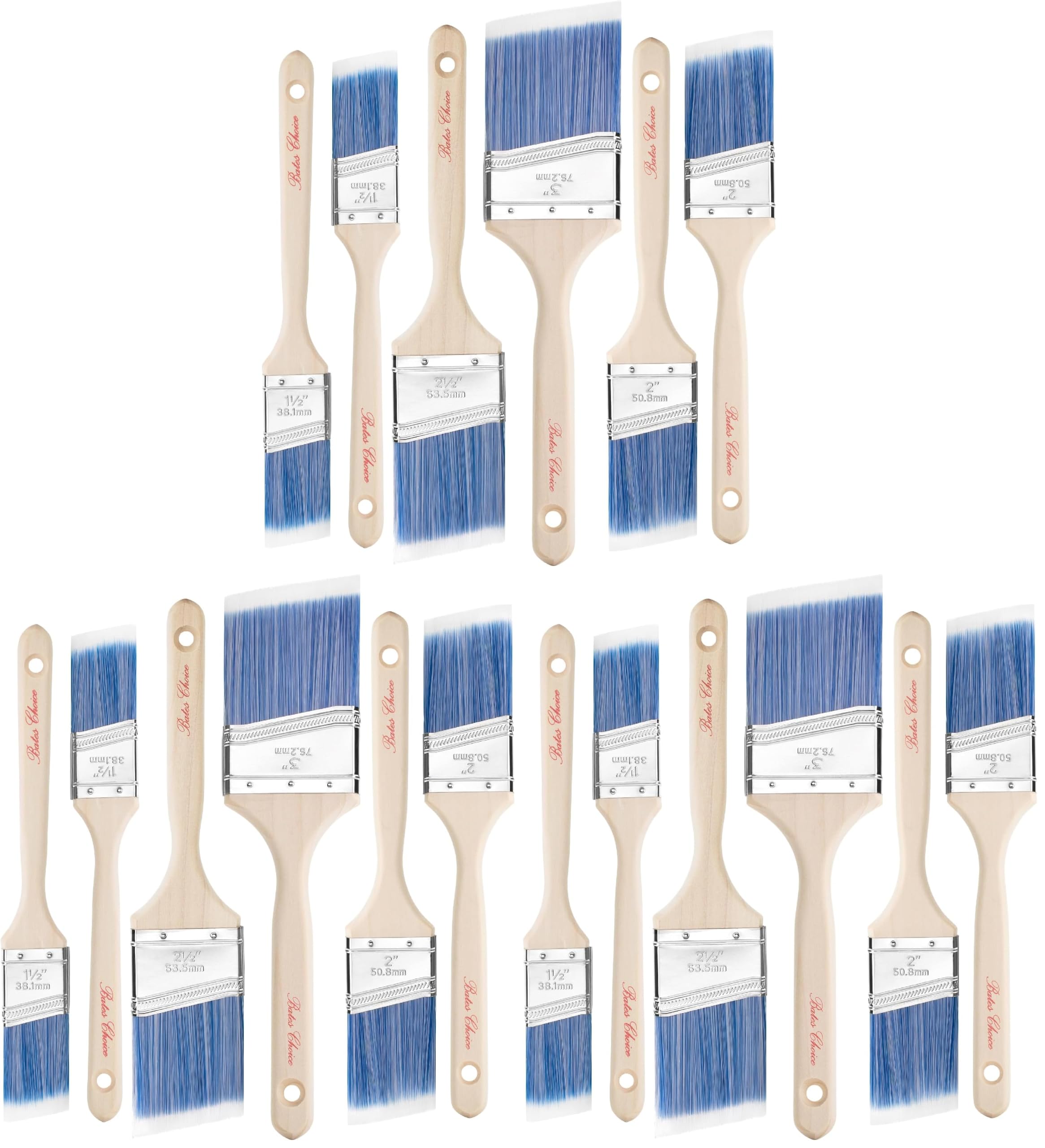 Bates Paint Brushes - 6 Pack for Walls & Projects -10 Bates Paint Brushes - 6 Pack for Walls & Projects -10
