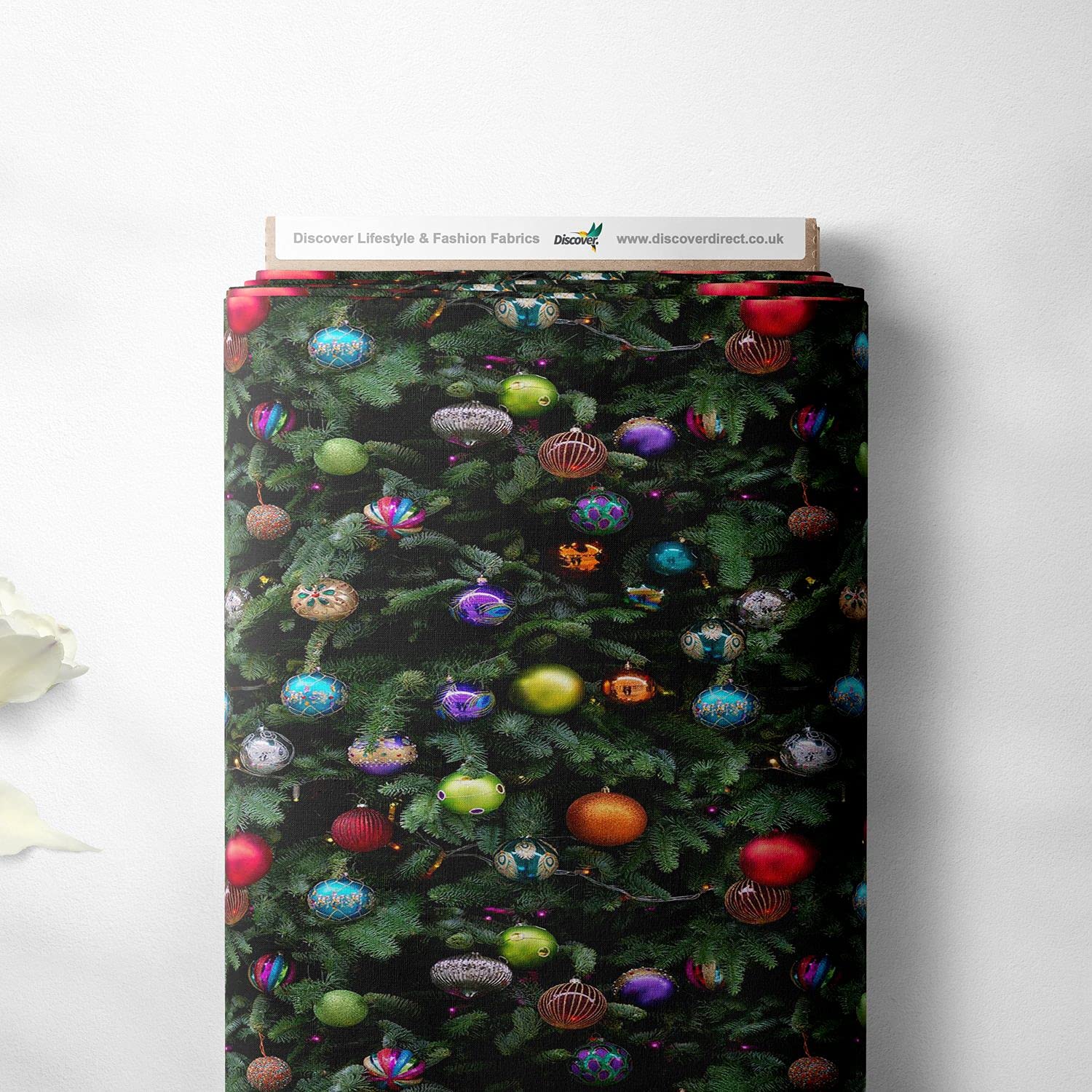 Discover Lifestyle & Fashion Fabrics Baubles 100% Cotton Christmas Xmas Crafty Prints For Children Kids Crafts Quilting Fabric Material | 55" - 140 Cm Wide (Per Quarter, )