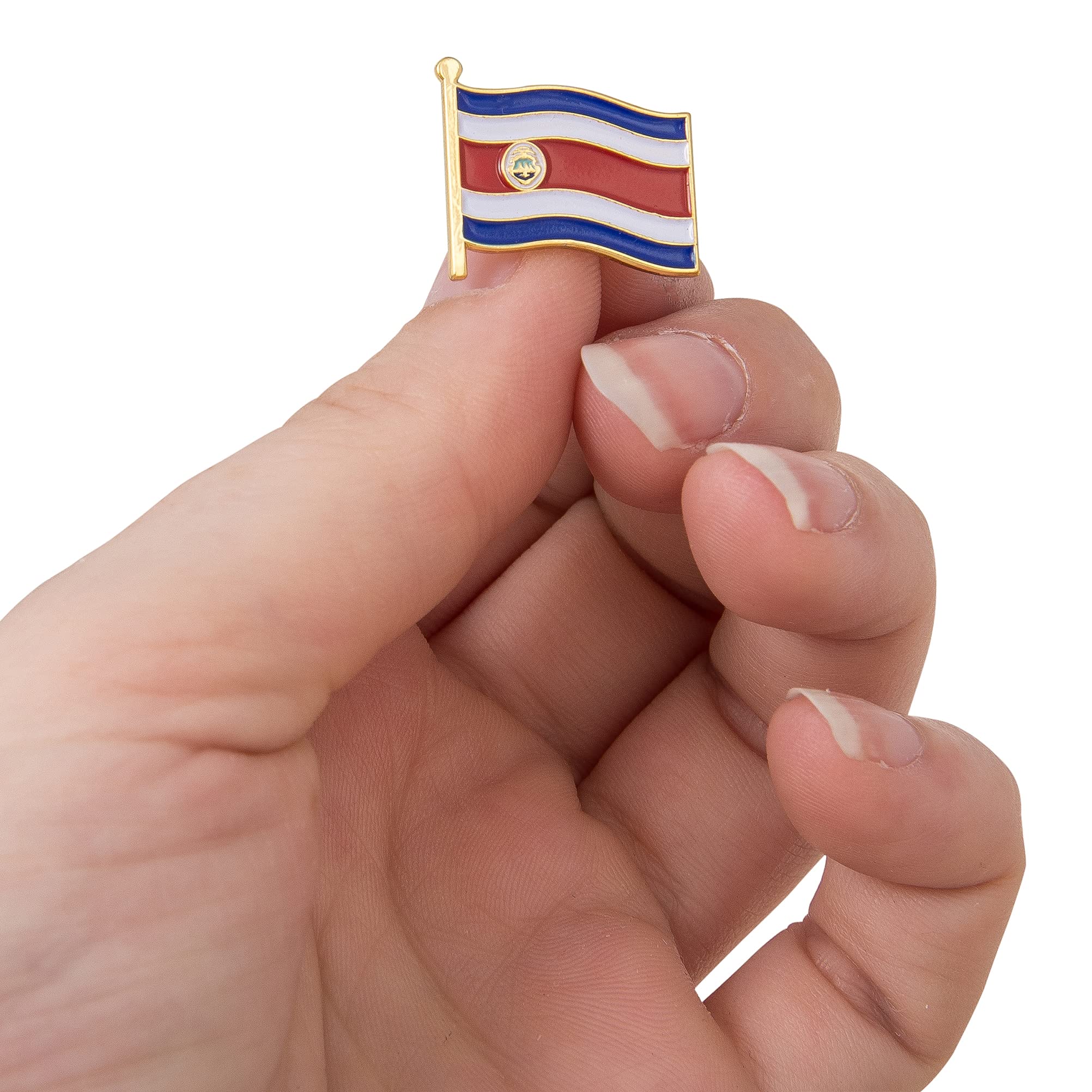 Pin de solapa con la bandera de Costa Rica esmaltado hecho de metal Souvenir sombrero hombre mujer patriótica (bandera de ahorro de solapa) — view 4