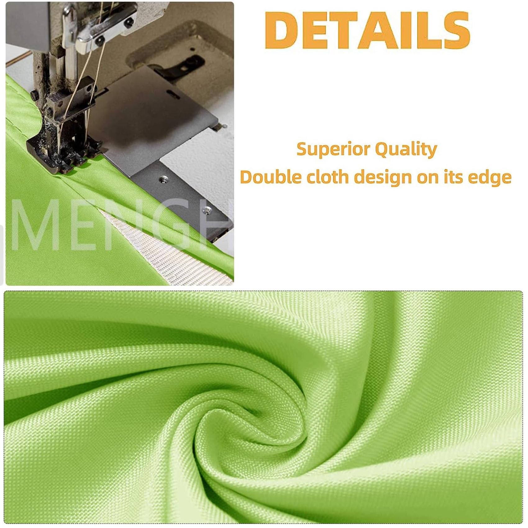 Toile D'Ombrage, 1.5 x 1.5 m Imperméable UV Protection,Rectangulaire, PES Toile D Ombrage Imperméable, avec Oeillets, pour Jardin Terrasse, Vert Tendre