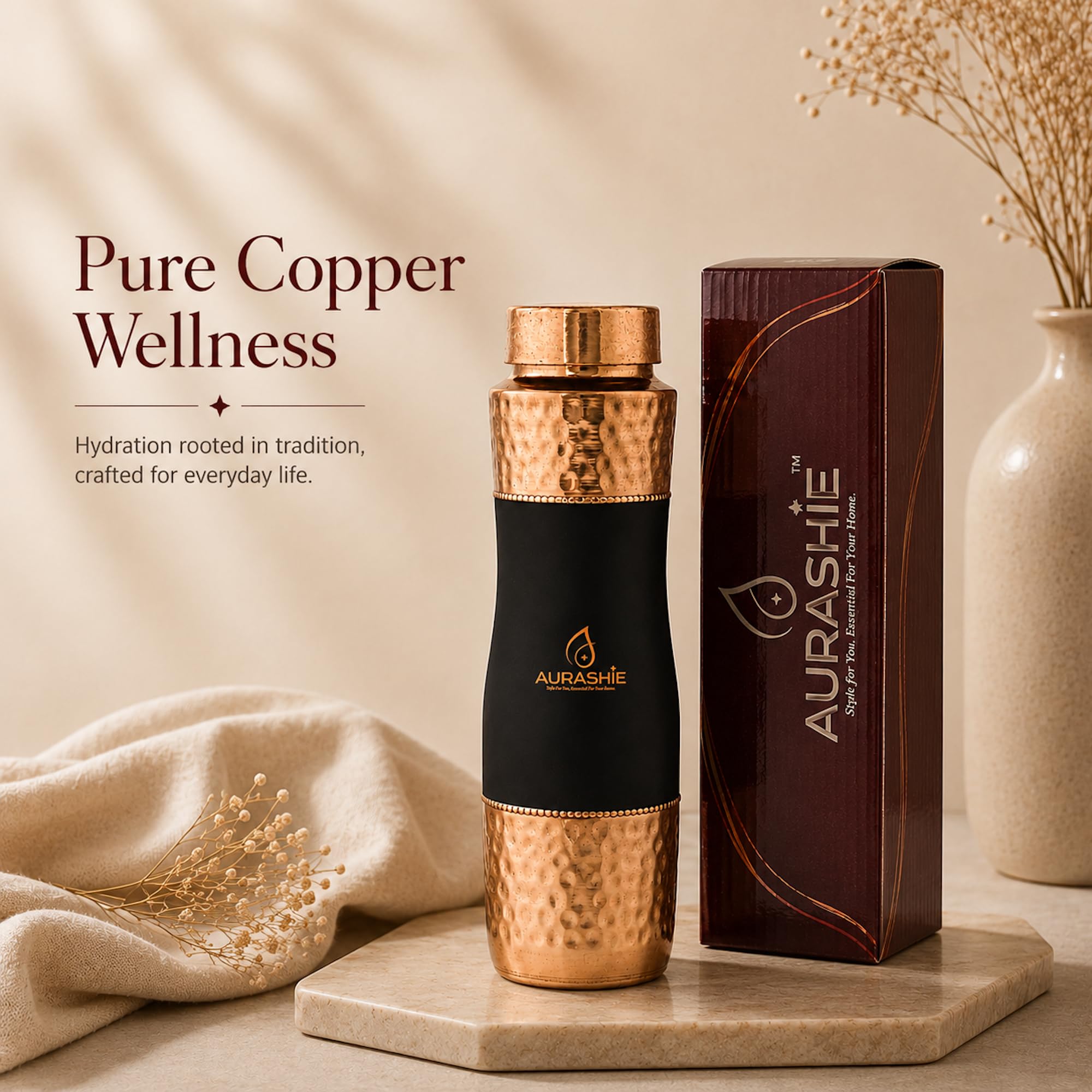 Pure Copper Water Bottle - Ayurvedic Health Benefits -4