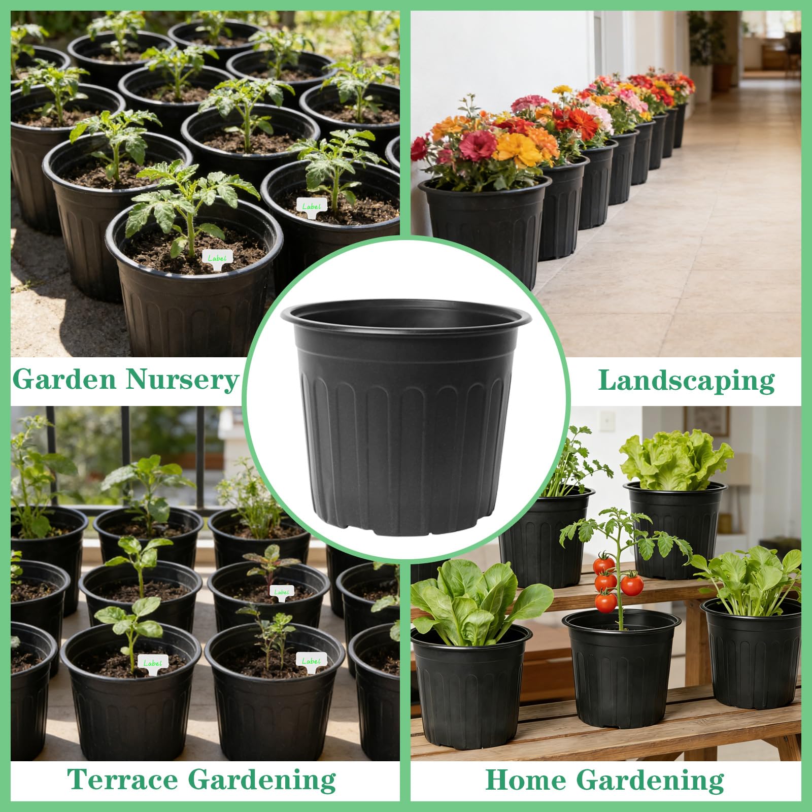 15 gallon plastic plant pots 15 Gallon Full Black Nursery Pots