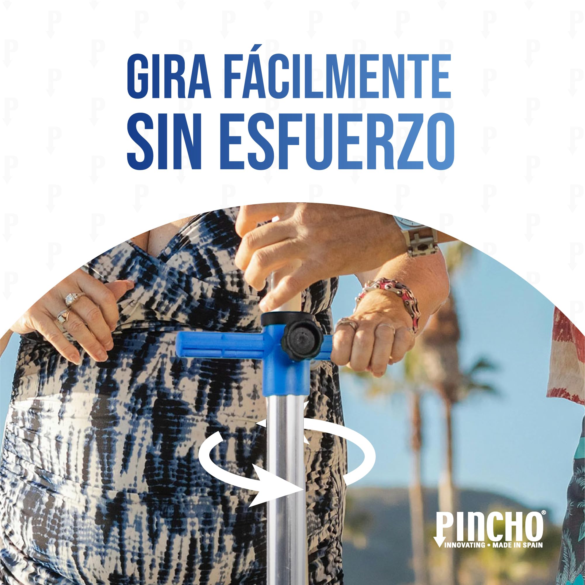 Pincho Supporto per ombrellone da spiaggia – Base parasole in alluminio resistente – Fissaggio sicuro per tubi da Ø25 mm – Supporto regolabile antivento – Made in Spagna