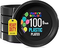 Vista 30 de Exquisitos platos de plástico morado Party Solids para fiesta, platos desechables morados de 7 pulgadas, suministros resistentes, 100 piezas