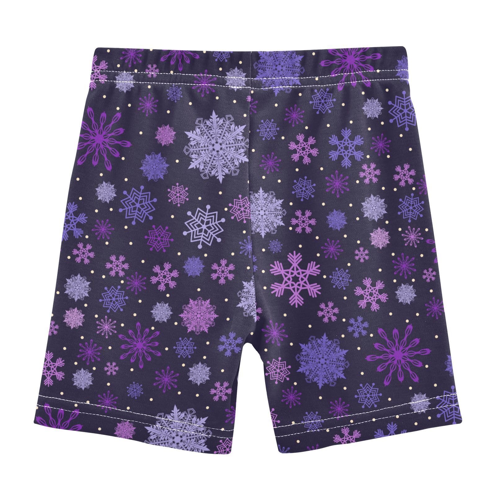 JHKKU Girls Purple Snowflakes Shorts Cotton Cartwheel Bike Kids Biker Under Dress Dance Short Girl Clothes 4T