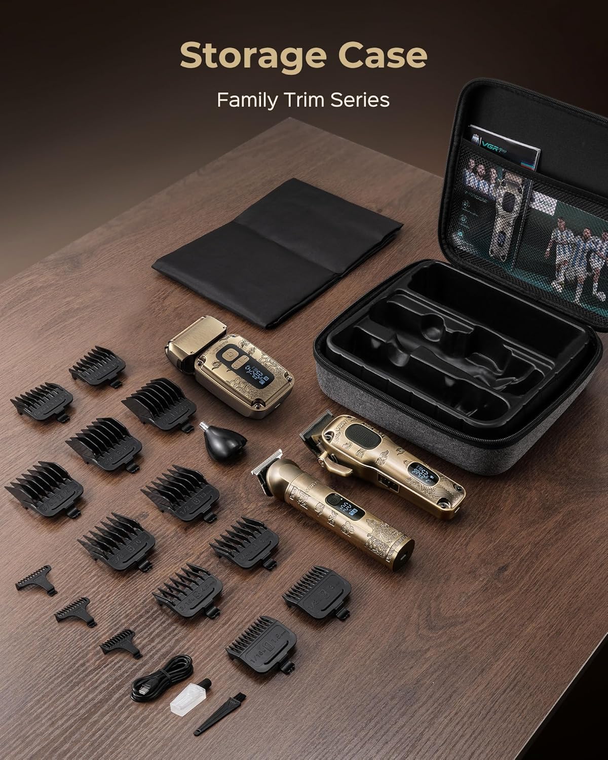 Hair Clippers & Trimmers Set for Men Professional, Waterproof Electric Razor Foil Shaver for Men Face Beard, Cordless for Hair Cutting, 4-Speed Setting, LED Battery Display, Barber or Home Use - Image 6