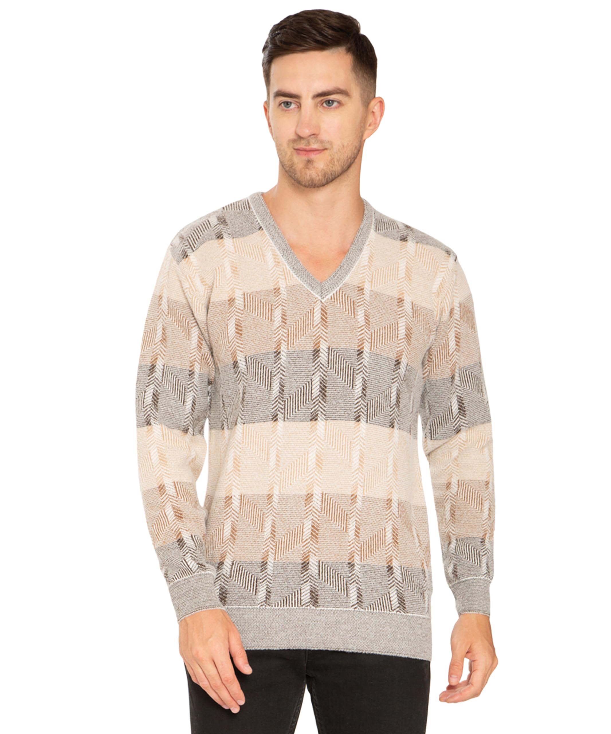 matelco Men Wool V-Neck Full Sleeves Sweater Pullover-picture-10