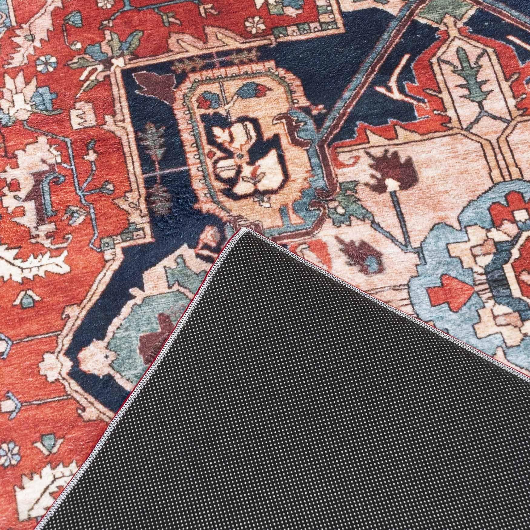 Mazovia Teppich Orientalisch Vintage - Waschbar rutschfest - Weich Traditioneller Teppich für Wohnzimmer Orientteppich - Fußbodenheizung geeignet - Rot Burgunderrot 200 x 300 cm