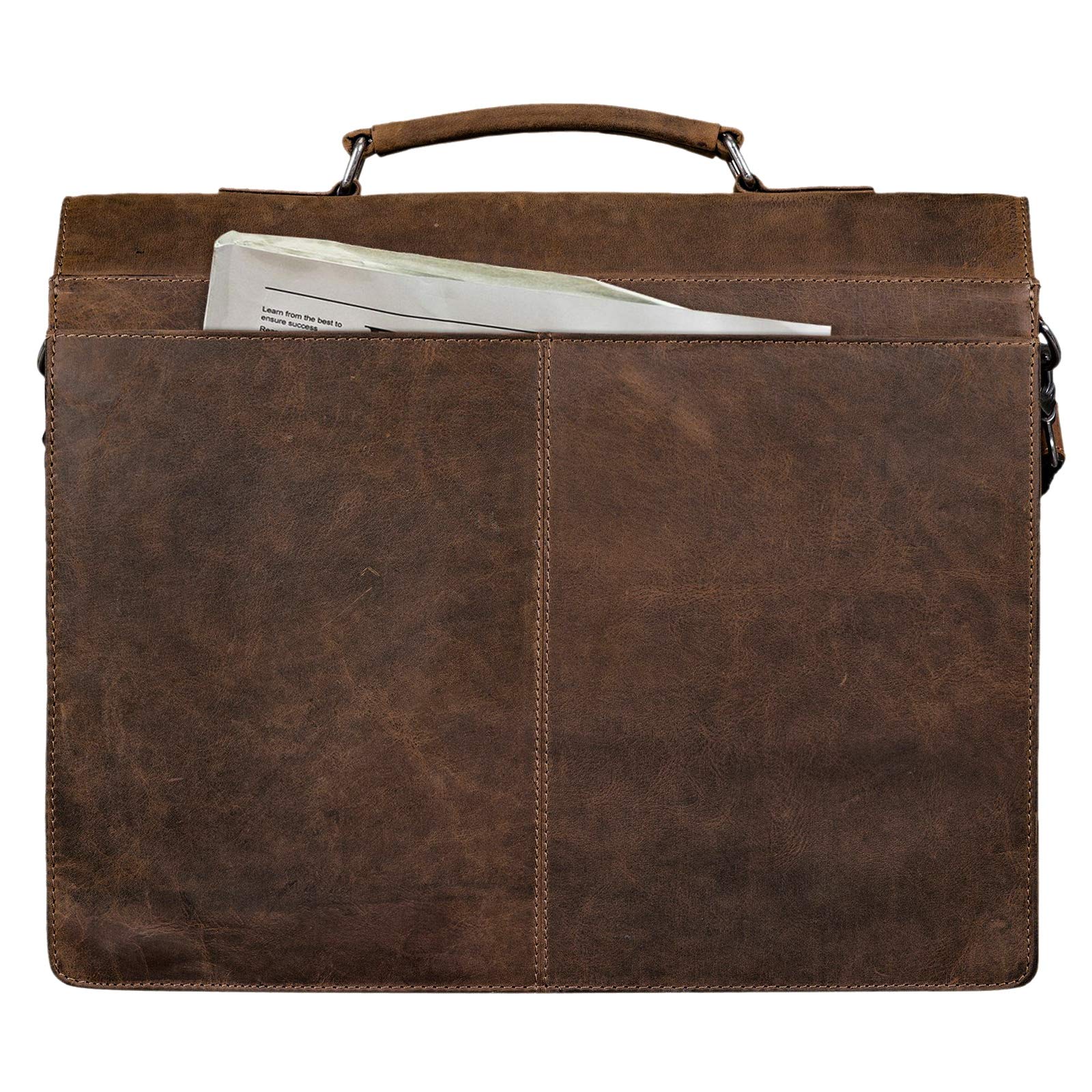 STILORD Johann Klassische Aktentasche Herren Damen Businesstasche für 15,6 Zoll Laptop passend für große DIN A4 Ordner mit Schloss Rinds Leder Farbe:Sepia-braun