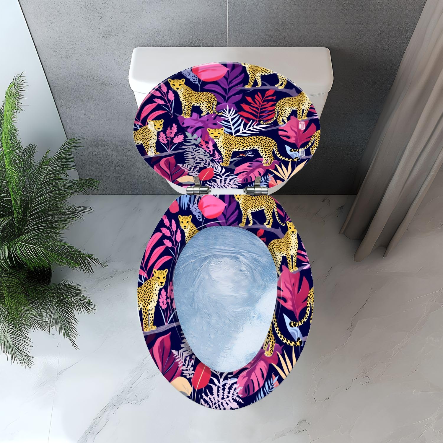 Länglicher WC-Sitz aus Kunstharz mit Absenkautomatik und Schnellverschlussscharnieren – einfache Montage
