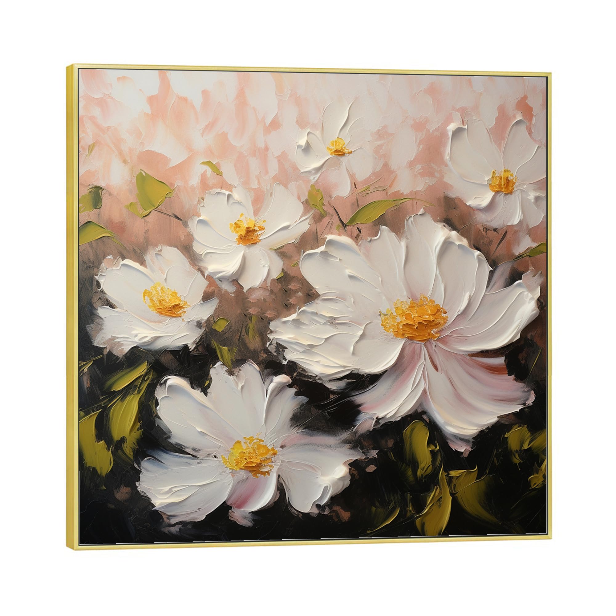 Amazon.com: Original Spring Blooming Flower Field Oil Painting