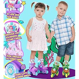 Toddler Roller Skates for Girls Boys 4 Size Adjustable Light-Up Flash Wheels Enhanced Balance Design Suitable for Indoor/Outdoor Use Ideal for Little Kids Beginners Mermaid