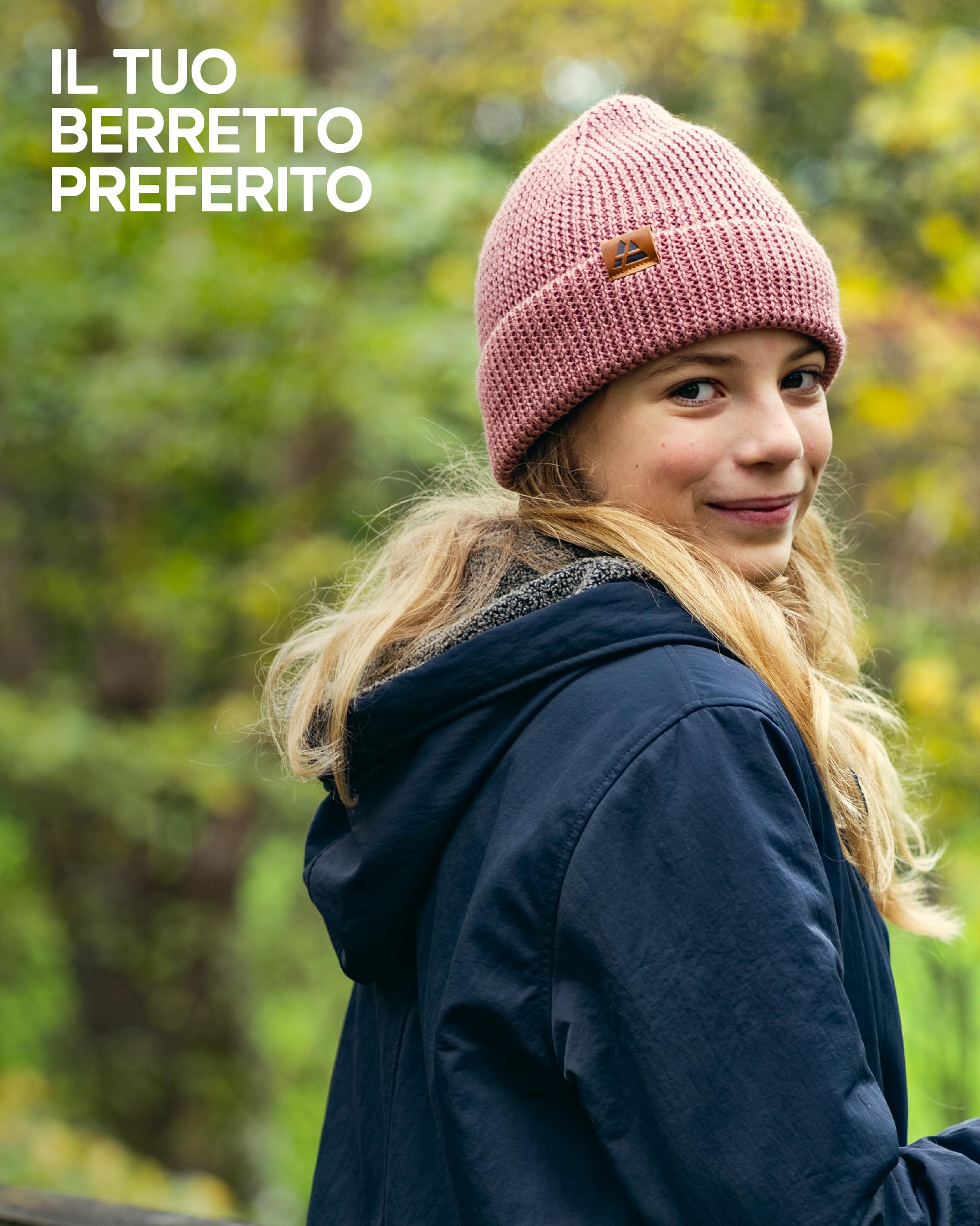 DANISH ENDURANCE Berretto Beanie in Lana Merino e Fodera Pile, Cappello in Maglia, Taglia Unica per Ragazzi e Ragazze, Beanie Invernale, Unisex,