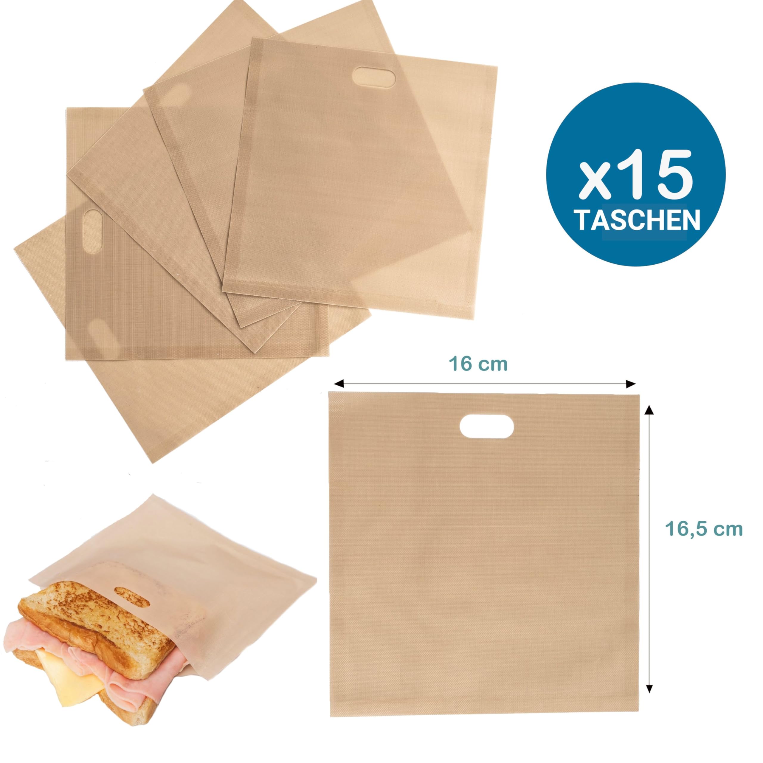 10 Wiederverwendbare Toastie-Beutel – Hitzebeständig & Antihaftbeschichtet – Für Toaster, Airfryer & Grill – Saubere Snacks Ohne Chaos