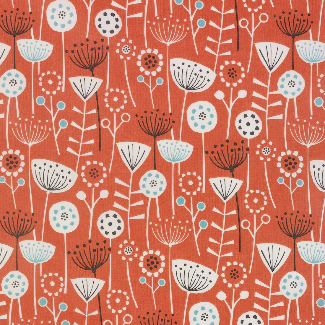 Jolee Tablecloths Orange Bergen Burnt Floral Scandinavian Oilcloth Wipe Clean Tablecloth 134Cm X 170Cm Rectangle (53" X 67")