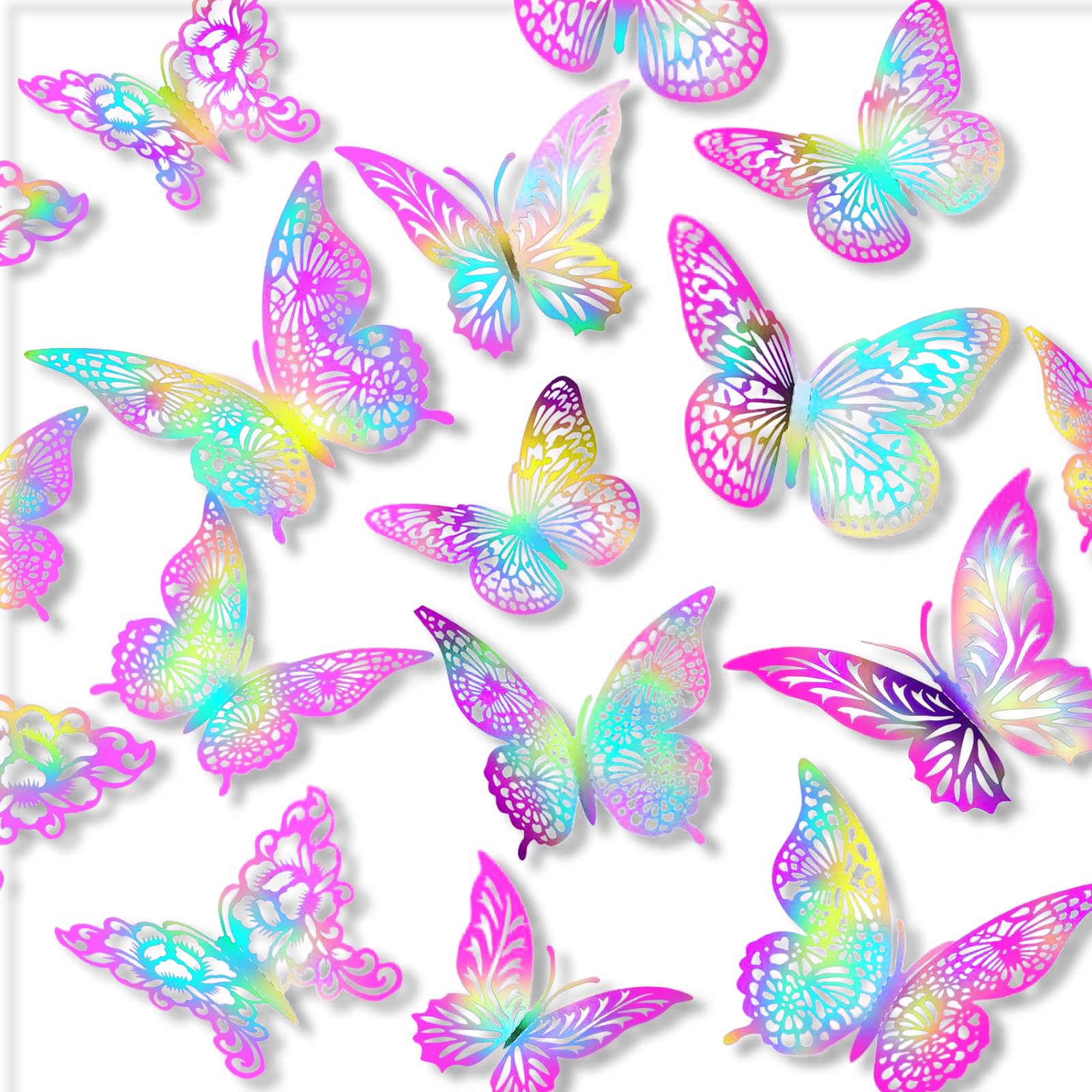 Photo 1 of XUNXMAS 3D Metallic Butterfly Wall Decor, 3 Sizes, 4 Styles