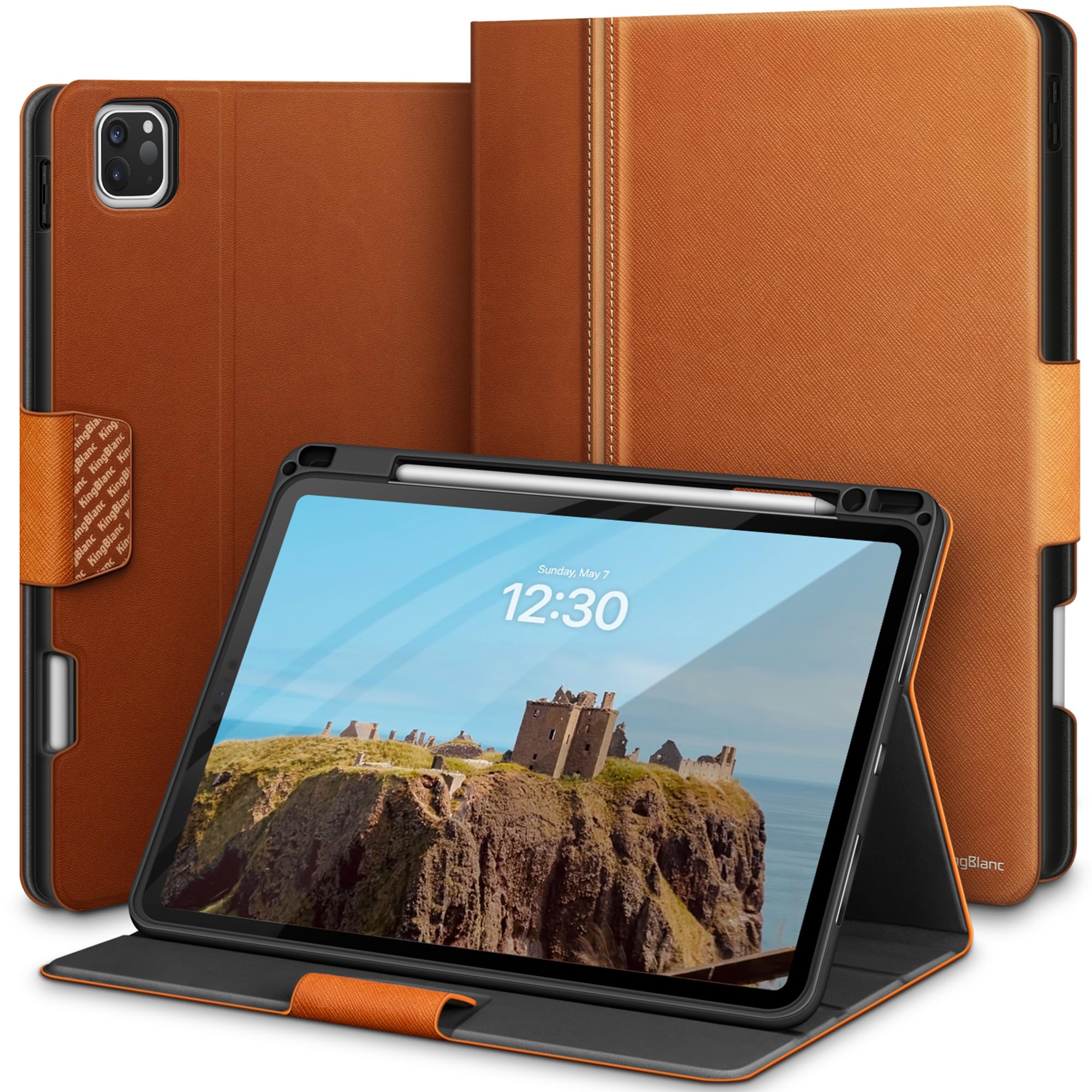 KingBlanc Case for iPad Pro 13-inch (M5 2025/M4 2024) PU Leather Book-Style