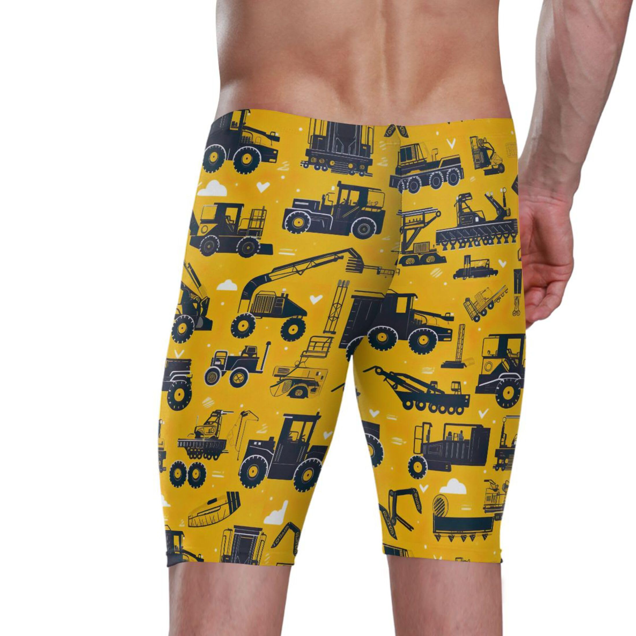 UMIRIKO Cute Car Tractor Swim Jammers Swimsuit for Men XXL B0400833