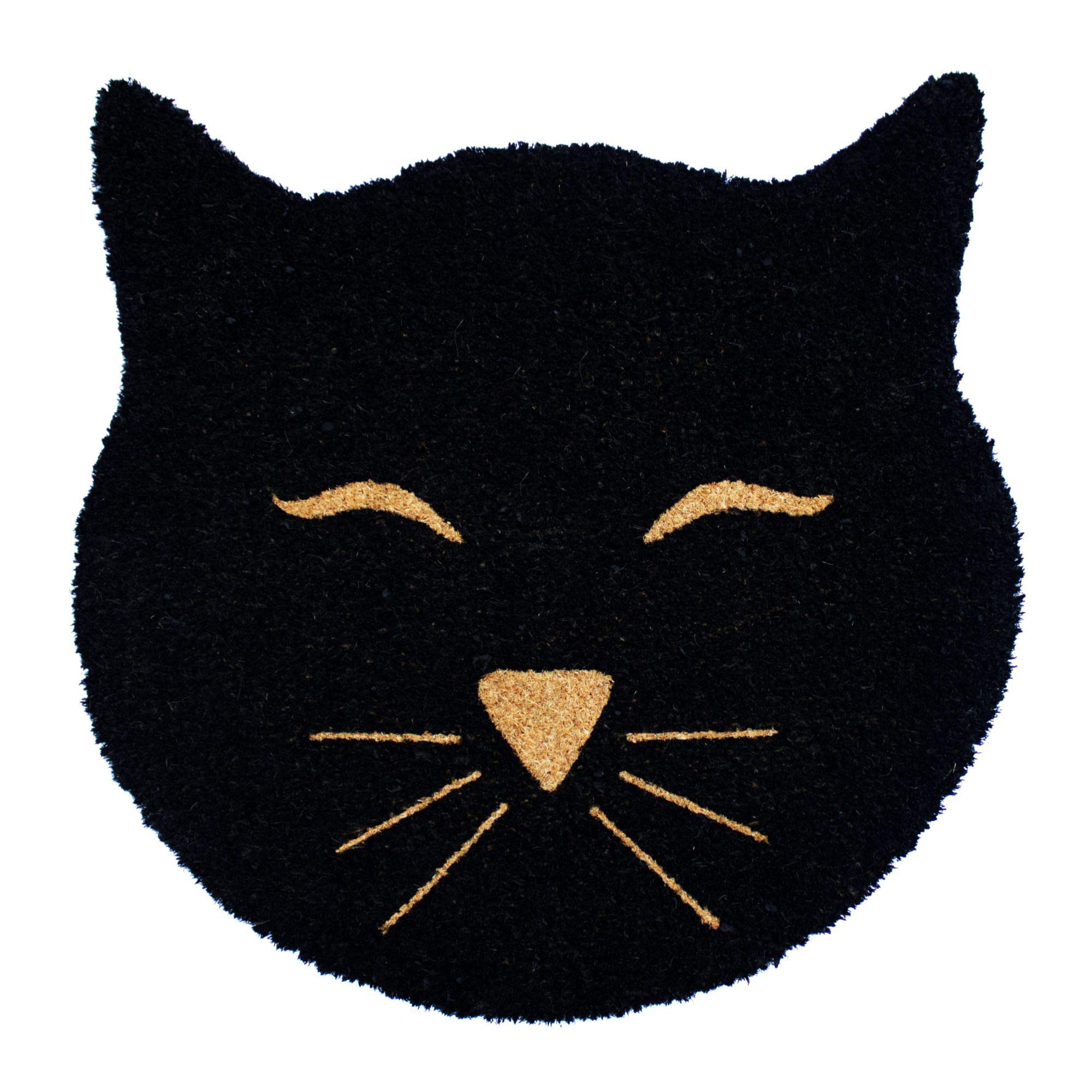 Rugsmith Black Tufted Cat Head Coir Doormat, 20