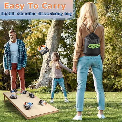 Miniatura 5 de EunHo Cornhole Bags Regulation Dual Sided Set of 8, Professional Cornhole Bean Bags Slick & Sticky Side Bags with Carry Bag