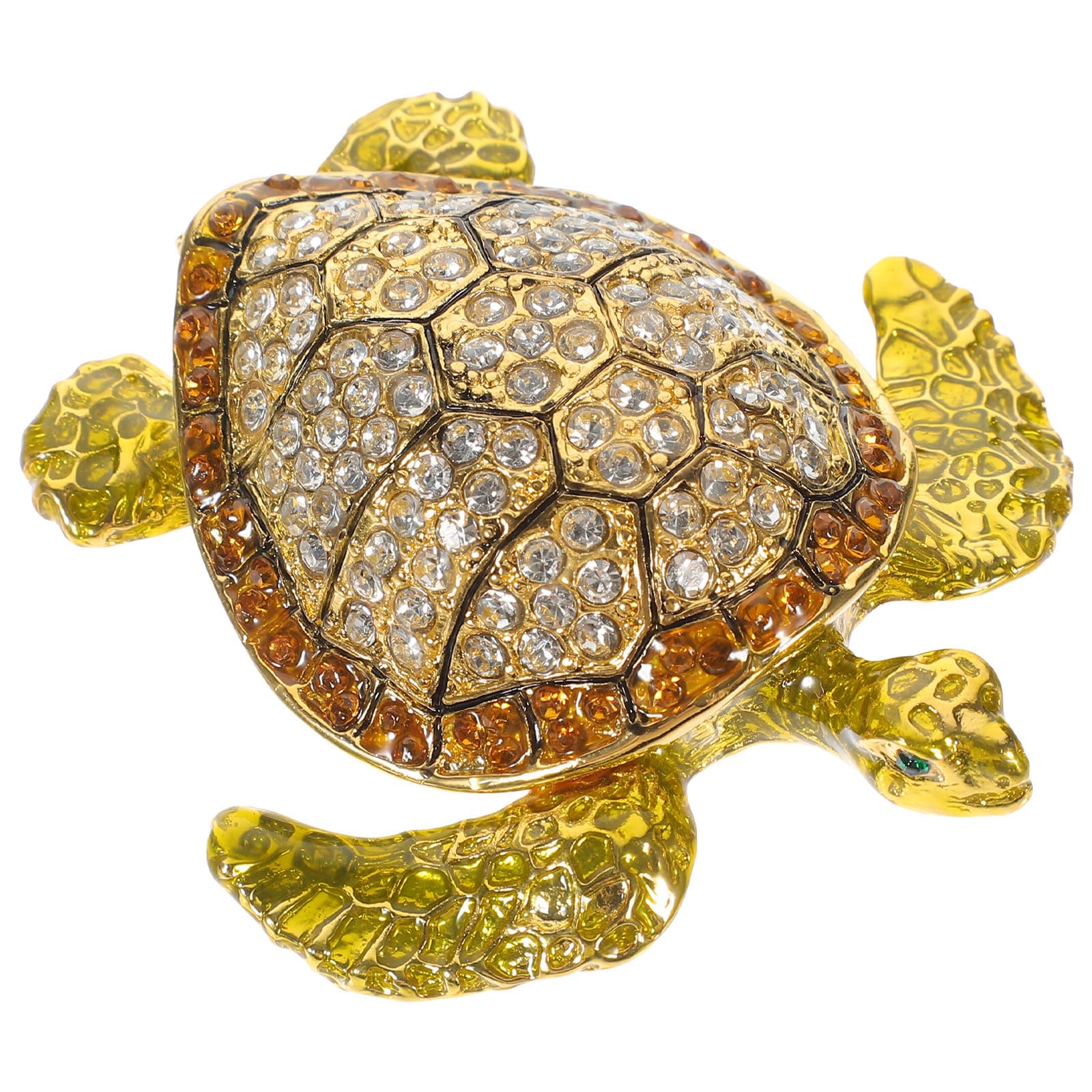 Boîte de rangement bijoux en étain tortue or décorative de luxe