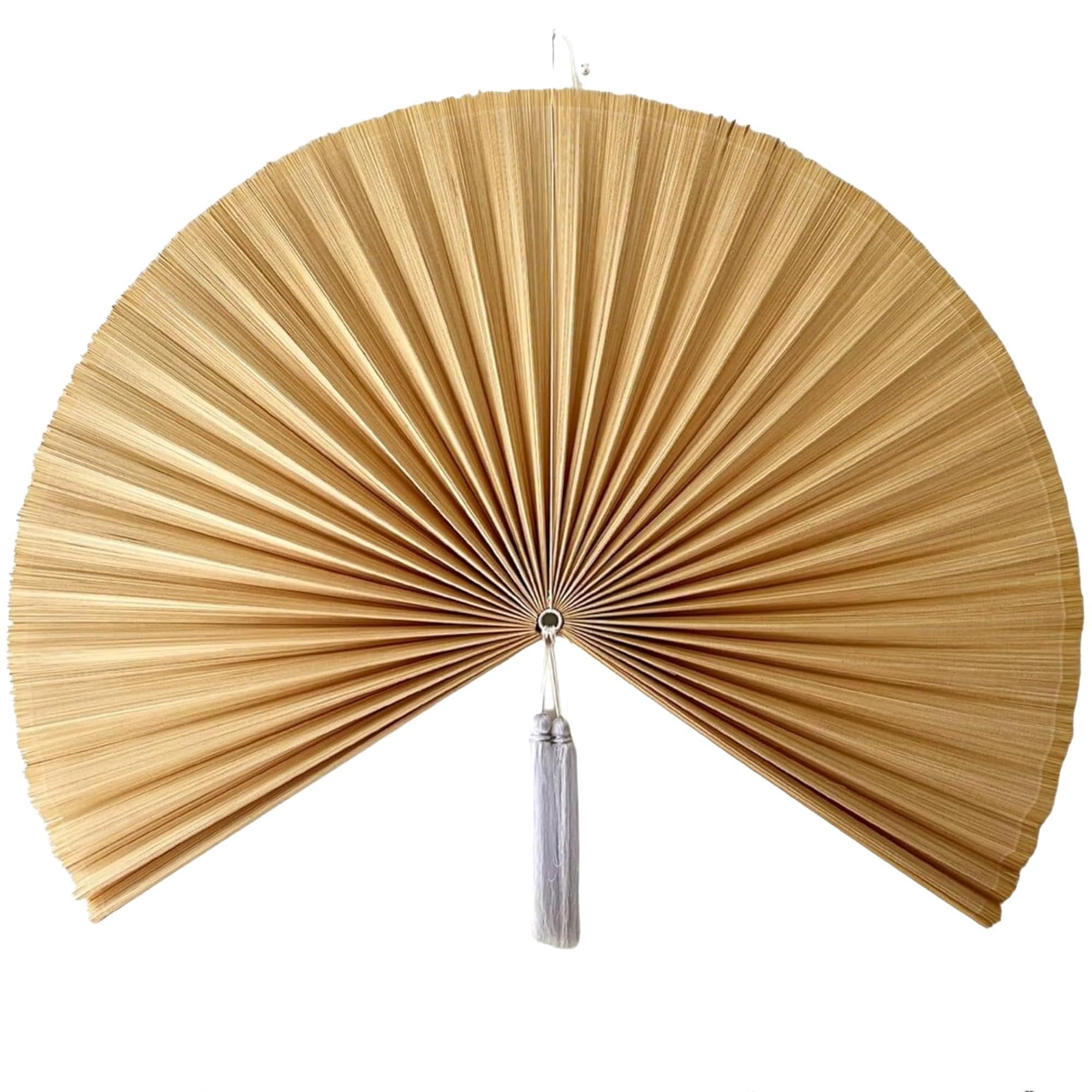ChumDecor Bamboo Fan Wall Decor Ivory 60 in