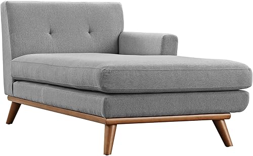 Miniatura 3 de Modway Engage - Sofá seccional en forma de L, tapizado moderno, color gris, Tela