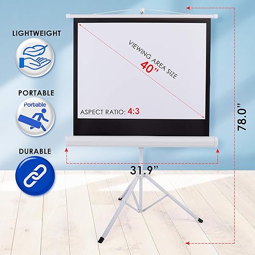 Miniatura 5 de Pyle PRJTP42 pantalla para proyector de 40 fácil de plegar y guardar estilo trípode 40 pulgadas