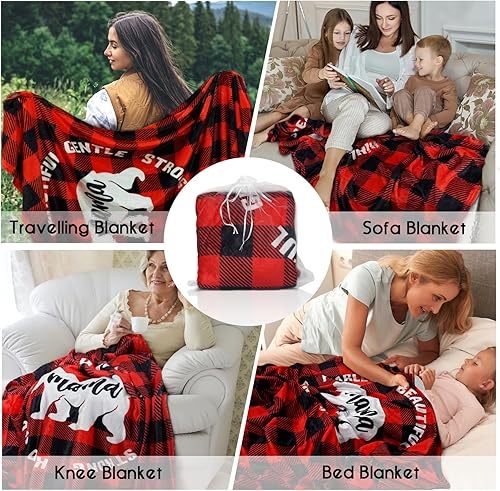 Miniatura 2 de Manta para mamá, regalos de cumpleaños para mamá, Navidad, manta para mamá de hija e hijo, manta de franela suave cálida y acogedora manta de lana