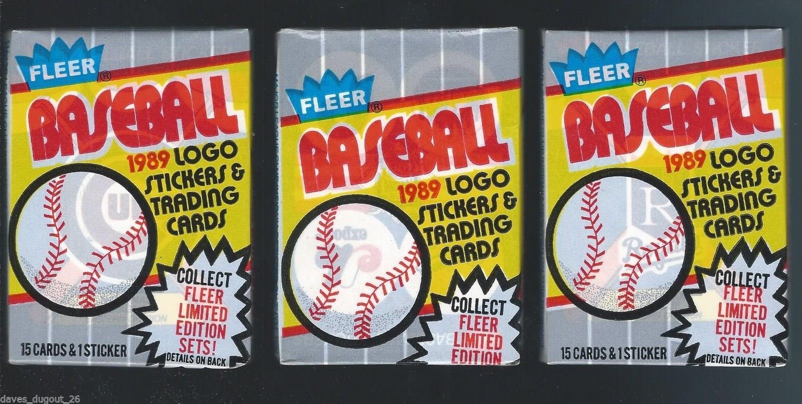1989 FLEER BASEBALL Wax Pack Box Of Unopened Packs MLB Griffey 1989 FLEER BASEBALL Wax Pack Box Of Unopened Packs MLB Griffey