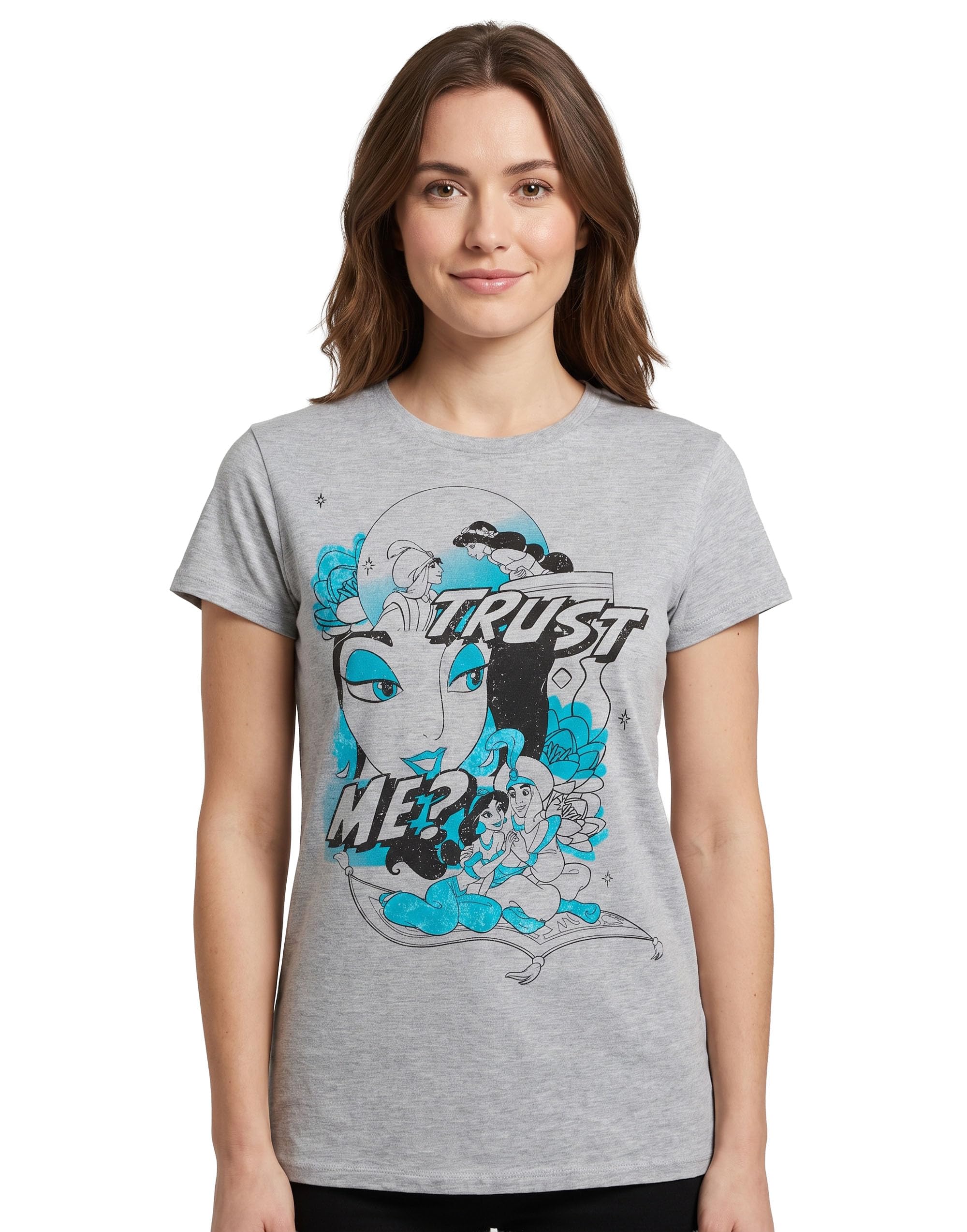 Disney Women's Grey Short Sleeved T-Shirt | | Official Merch | Size: Medium