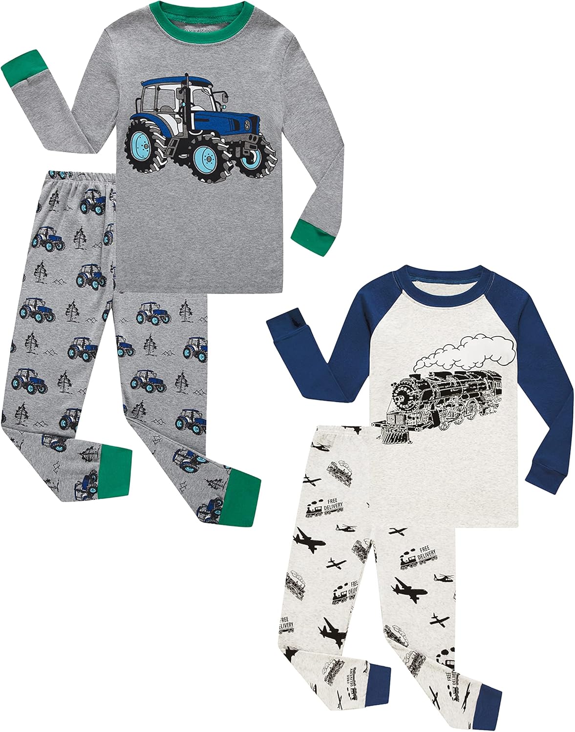 KikizYe Little Big Boys Girls Pajamas Set Kids PJs 100% Cotton Sleepwear